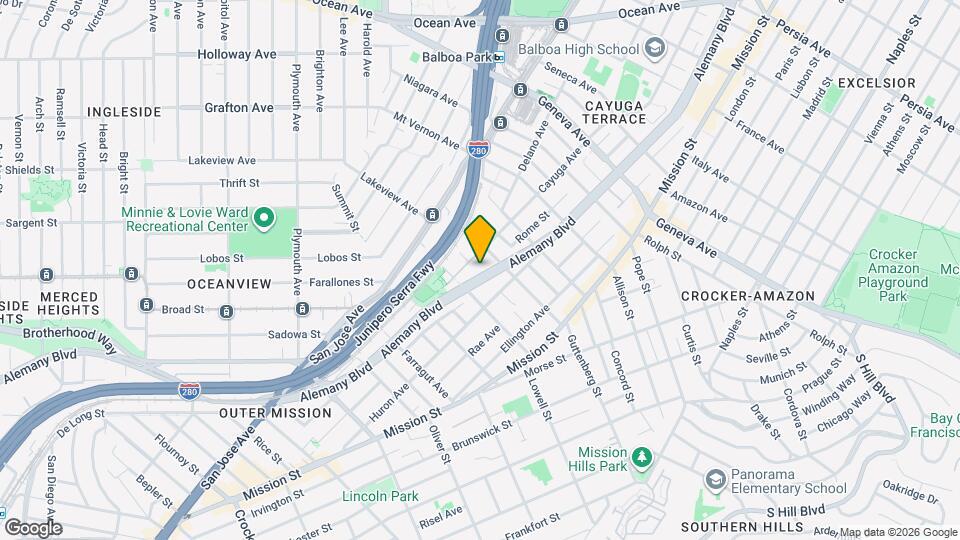 2644 Alemany Blvd Map and Location Details