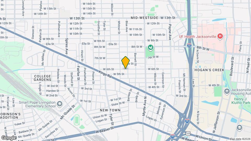 1464 W 6th St Map and Location Details