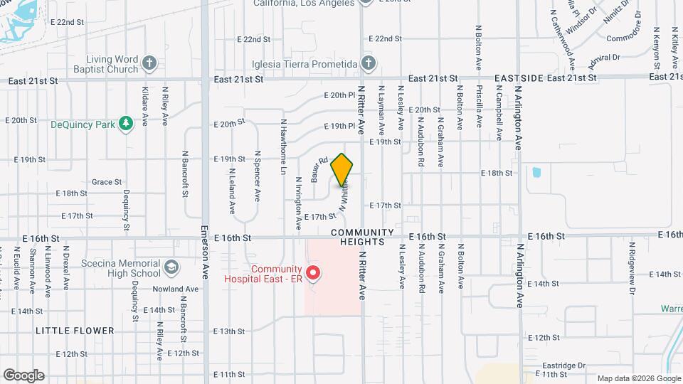 1742 N Whittier Pl Map and Location Details