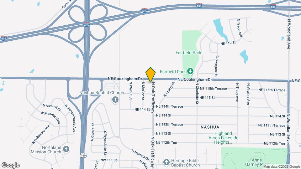 11536 N Oak Trafficway Map and Location Details