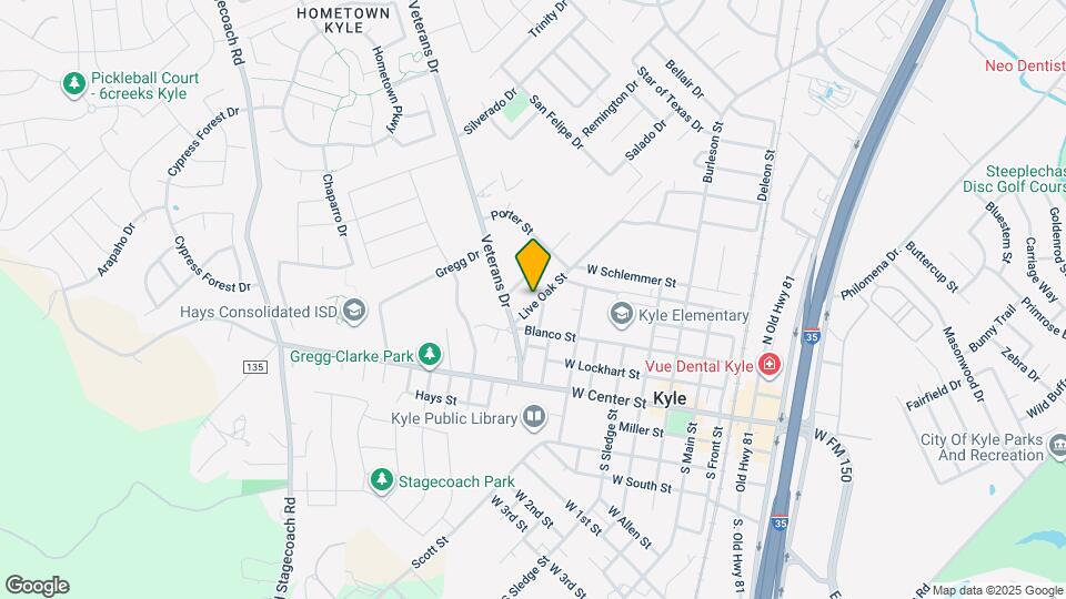 411 Live Oak St Map and Location Details