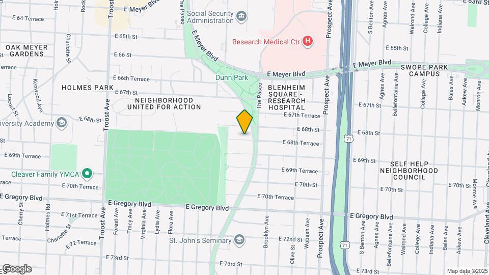 1854 E 68th Terrace Map and Location Details