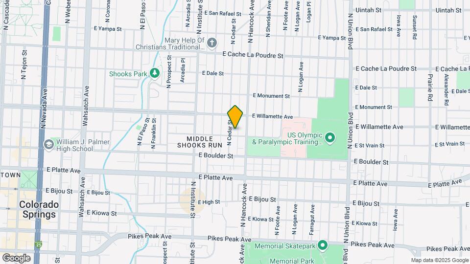 1110 E St Vrain St Map and Location Details