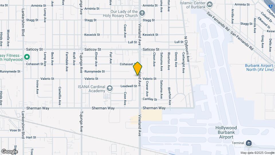 7401-7407 Vineland Ave Mapa y Detalles de la Ubicación
