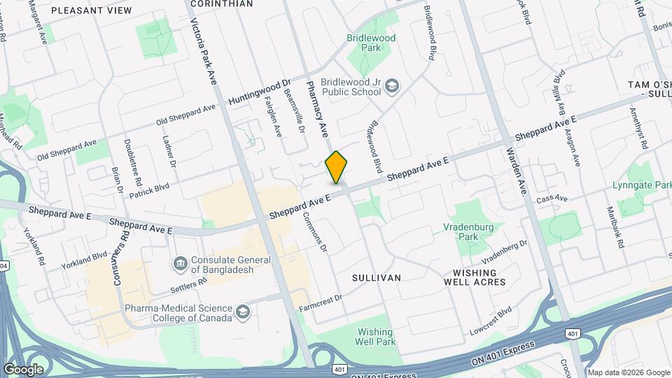 2992 Sheppard Av E Map and Location Details