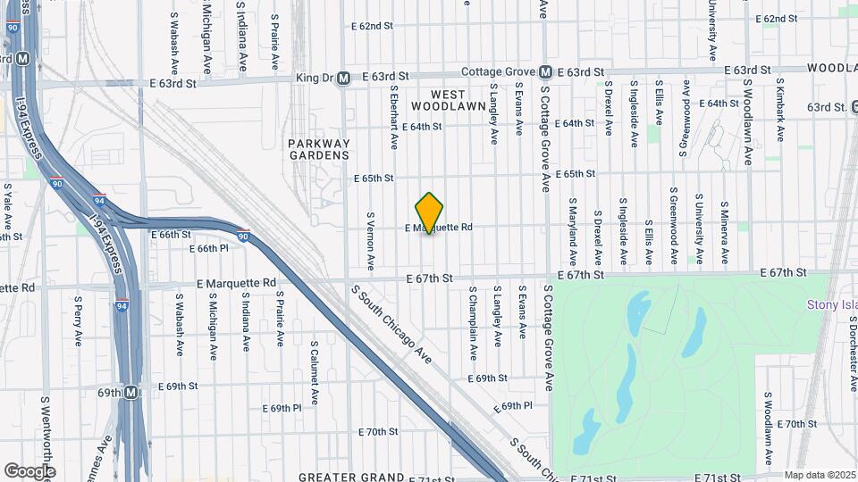 6611 S Rhodes Ave Map and Location Details
