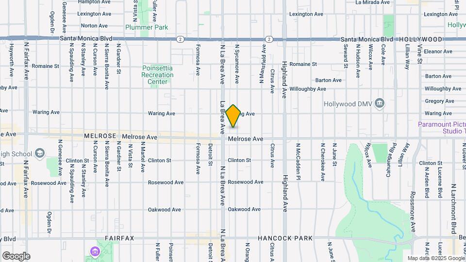 717 N Sycamore Ave Map and Location Details