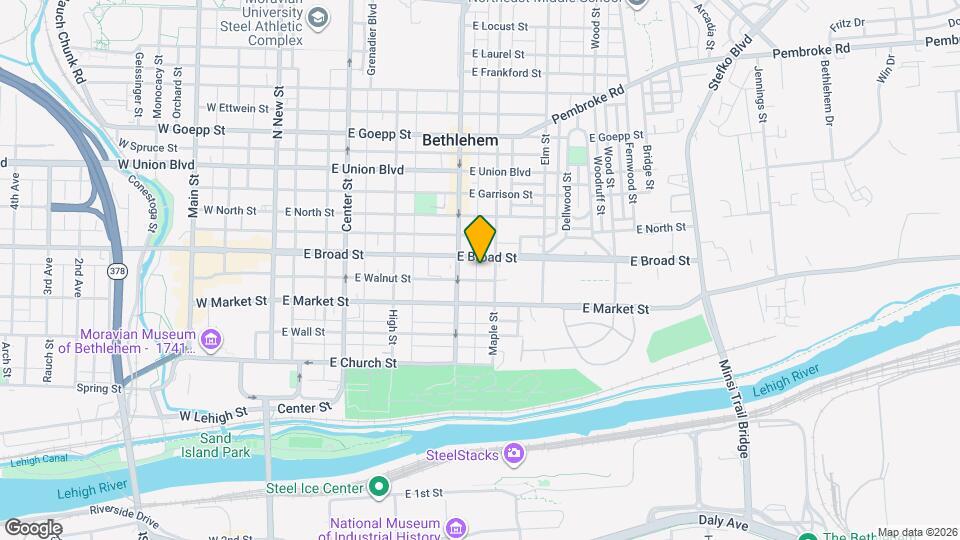 322 E Broad St Map and Location Details