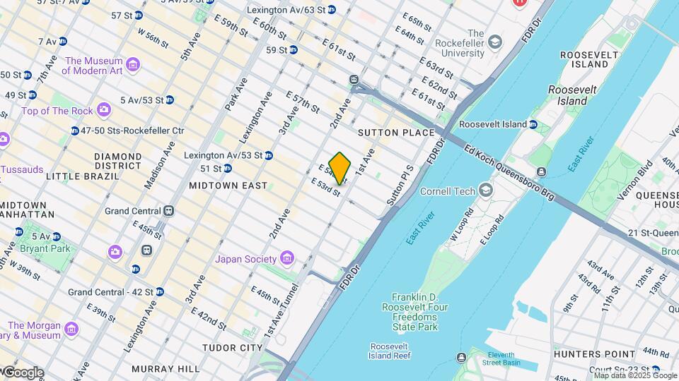 351-357 E 53rd St Mapa y Detalles de la Ubicación
