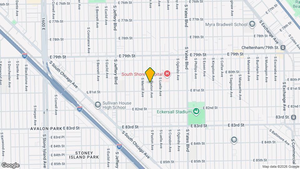 8036 S Paxton Ave, Unit 3 Map and Location Details