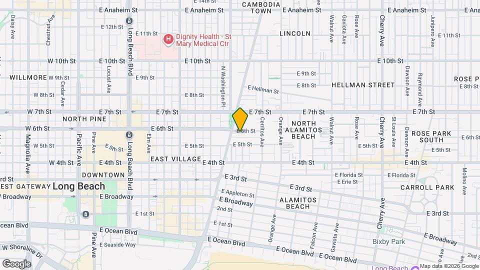 928 E 6th St Map and Location Details