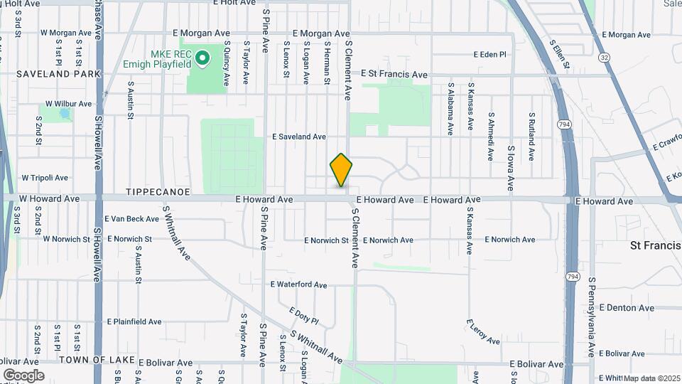 3875 S Clement Ave Map and Location Details
