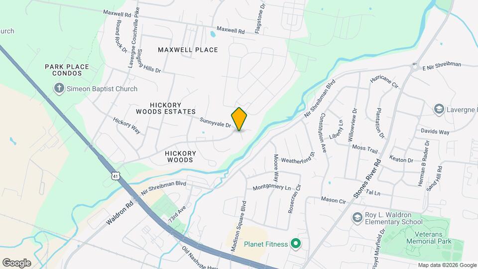 5404 Sunnyvale Dr Map and Location Details