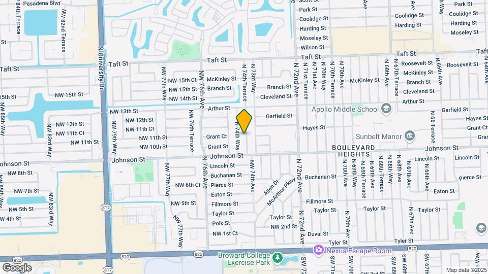 1020 N 74th Ter Map and Location Details