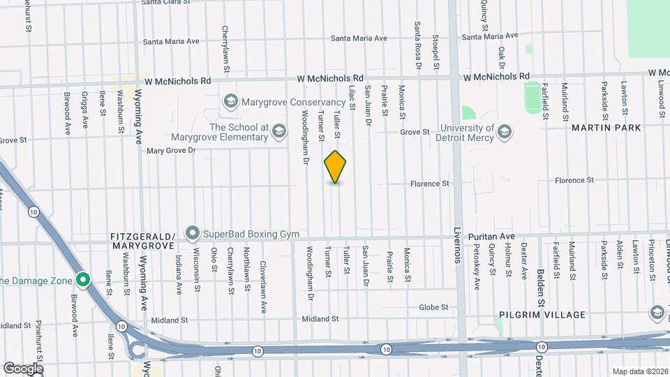 16261 Tuller St Map and Location Details