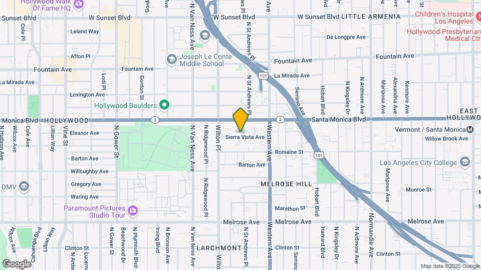 1055 N St Andrews Pl Map and Location Details