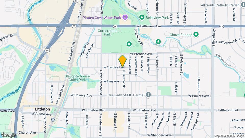 1304 W Crestline Ave Map and Location Details