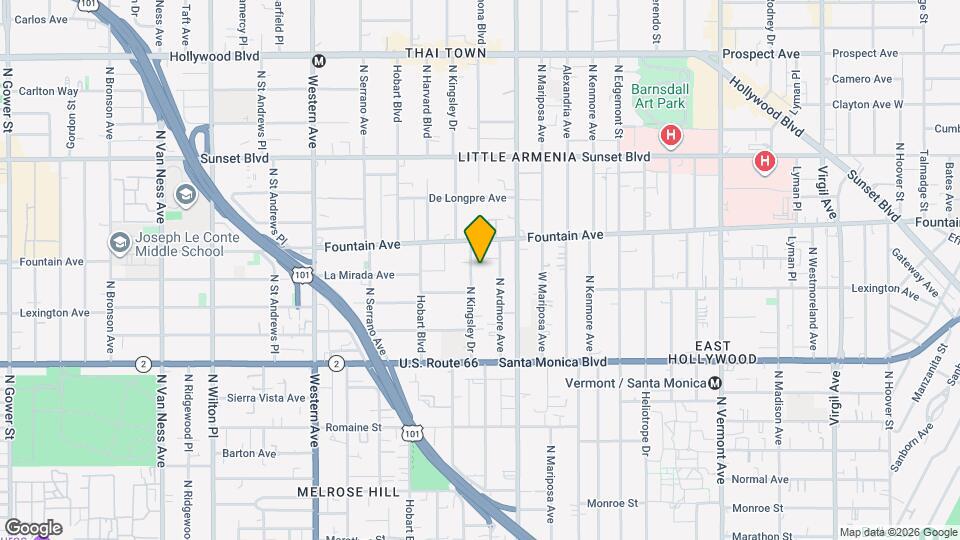 1250 N Kingsley Dr, Unit 104 Map and Location Details