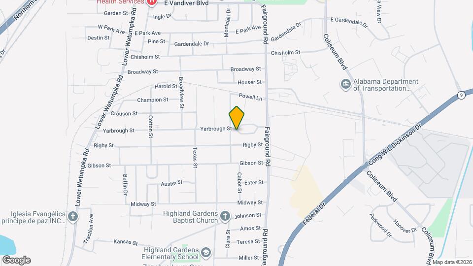 2102 Yarbrough St Map and Location Details