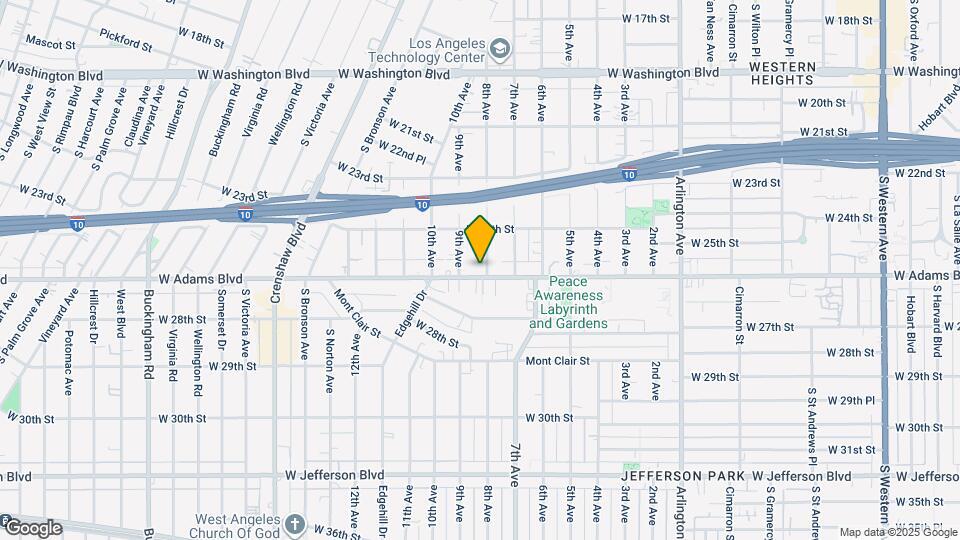 3807 1/4 W Adams Blvd Map and Location Details