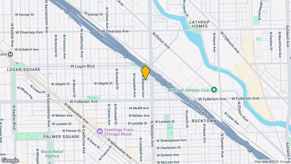 2501 N Artesian Ave Map and Location Details