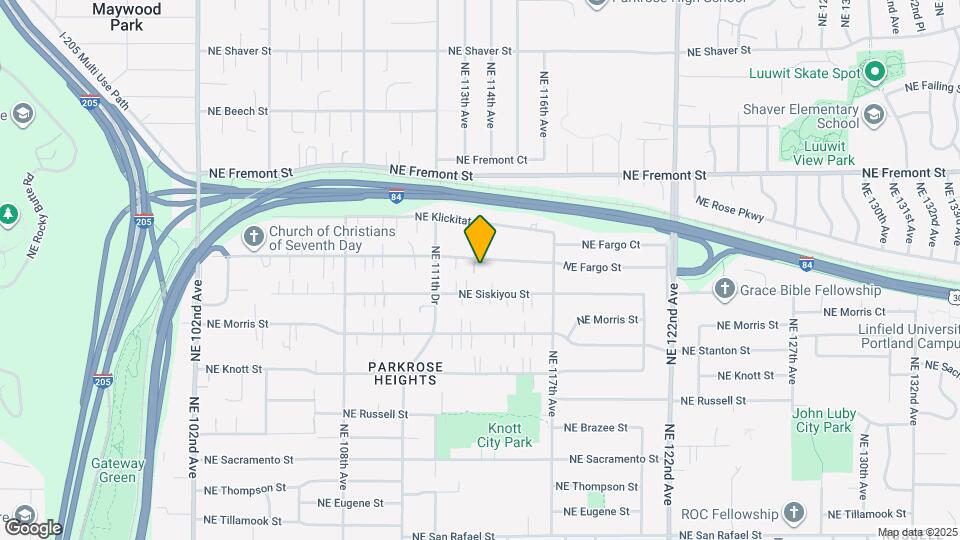 11352 NE Fargo St Map and Location Details