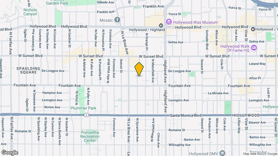 1332 N Sycamore Ave Mapa y Detalles de la Ubicación