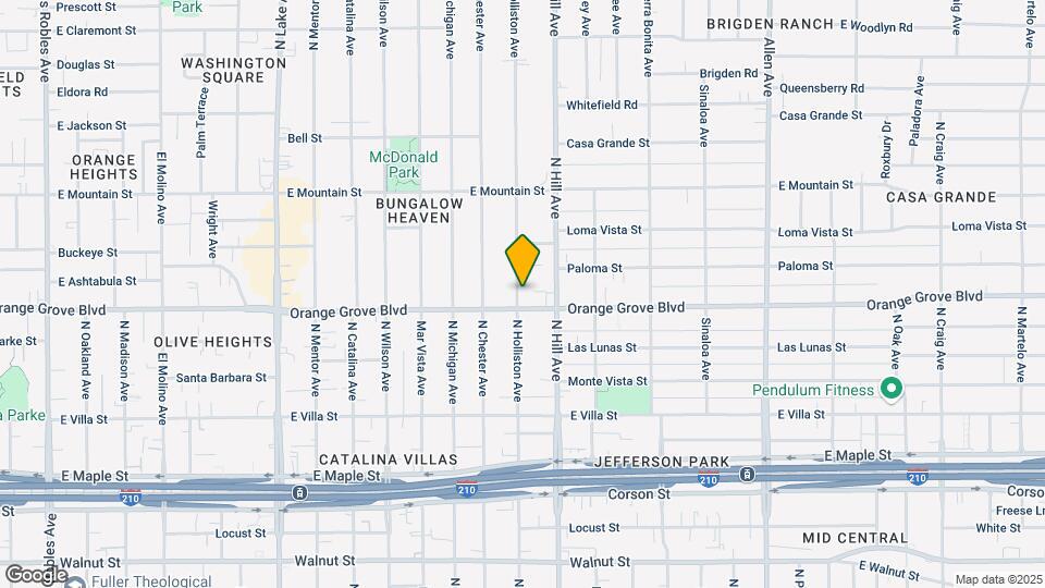 1341 E Orange Grove Blvd Mapa y Detalles de la Ubicación