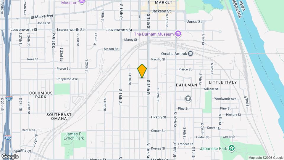 1233-1/2 S 14th St Map and Location Details