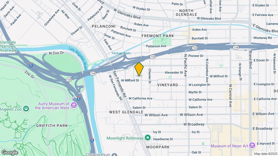 735 Milford St Map and Location Details