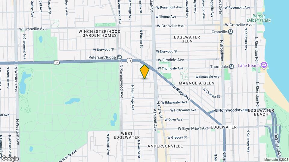 1634 W Thorndale Ave Map and Location Details