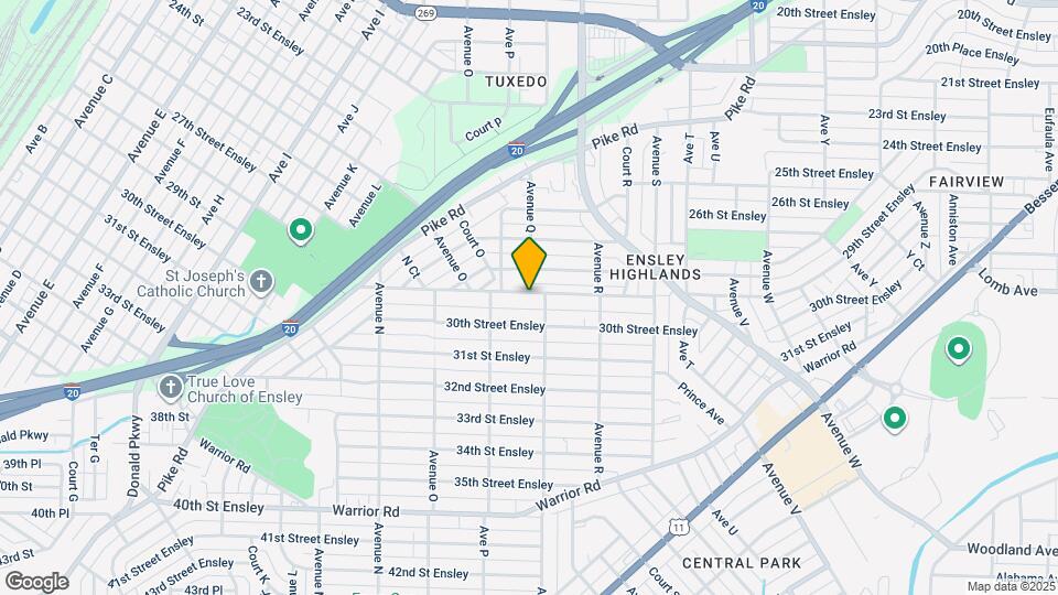 1633 29th Street Ensley Map and Location Details