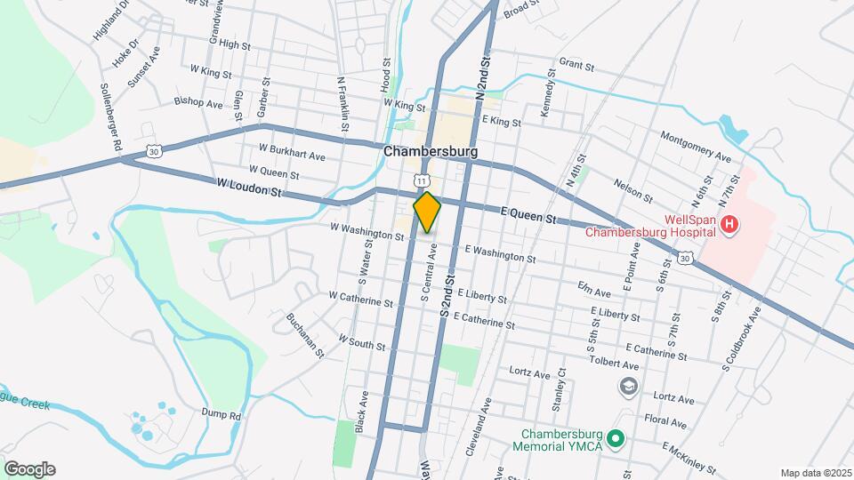 121 E Washington St Map and Location Details