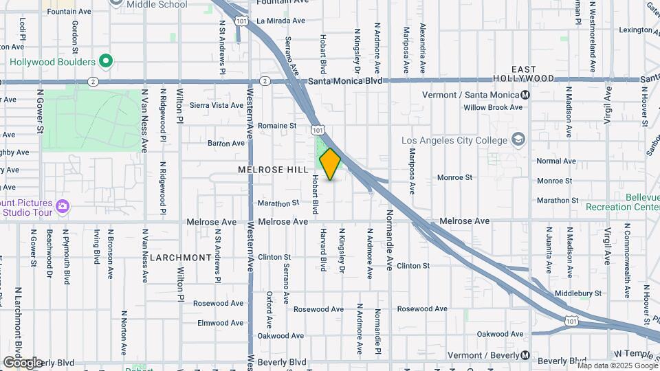 821 N Harvard Blvd Map and Location Details