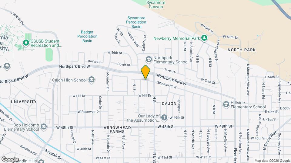 5294 Yosemite Dr Map and Location Details