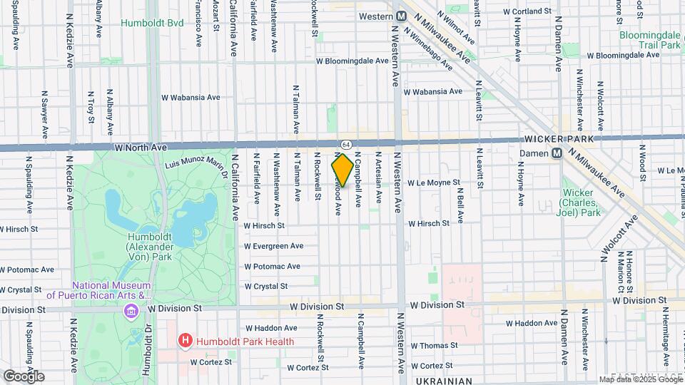 1451 N Maplewood Ave Map and Location Details
