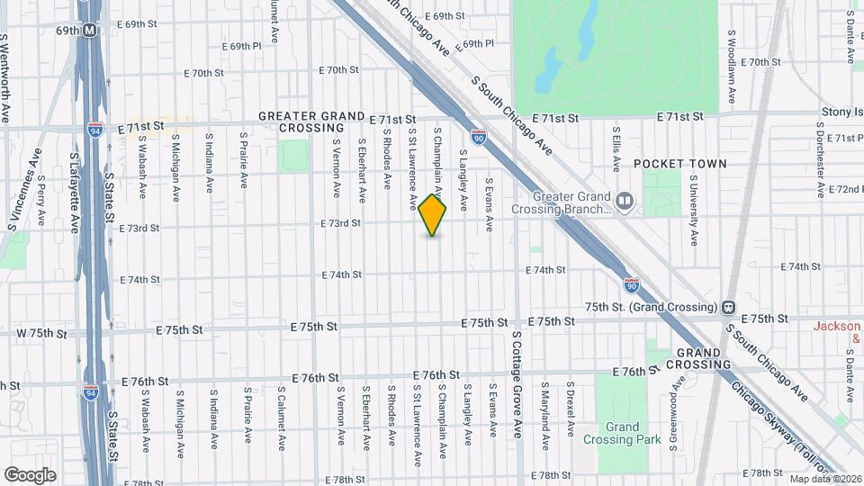 7320 S Champlain Ave Map and Location Details