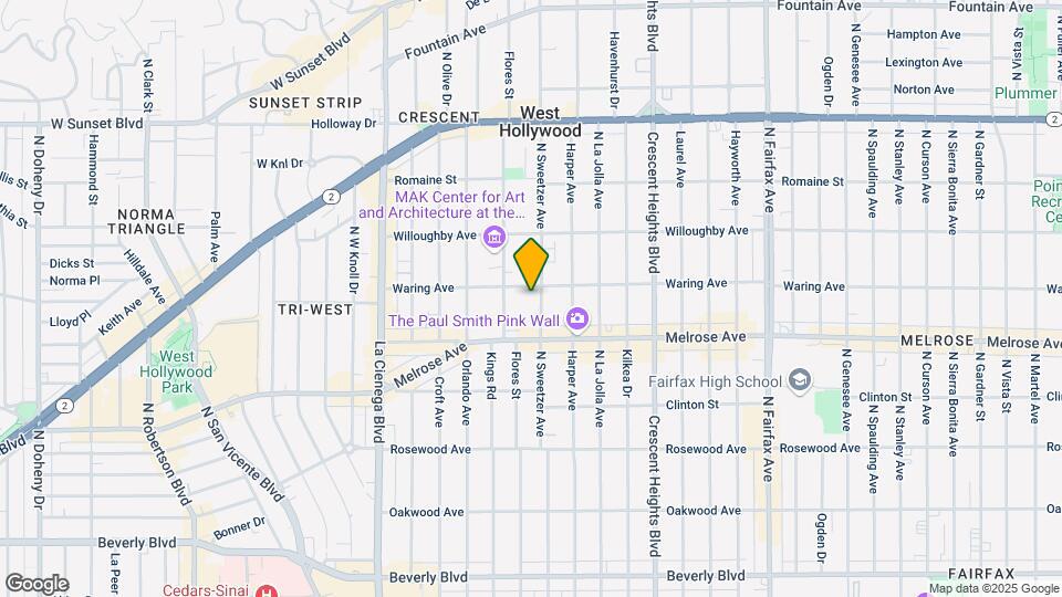 743 N Sweetzer Ave Map and Location Details