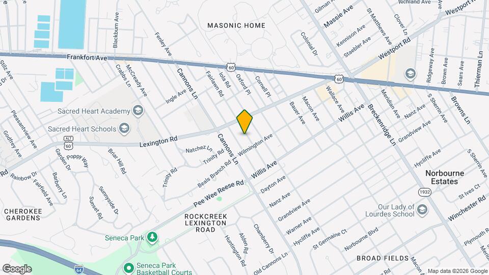 416 Fairlawn Rd Map and Location Details