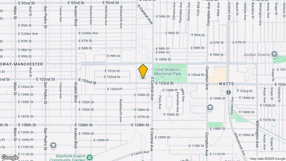 1129 E 103rd St Mapa y Detalles de la Ubicación