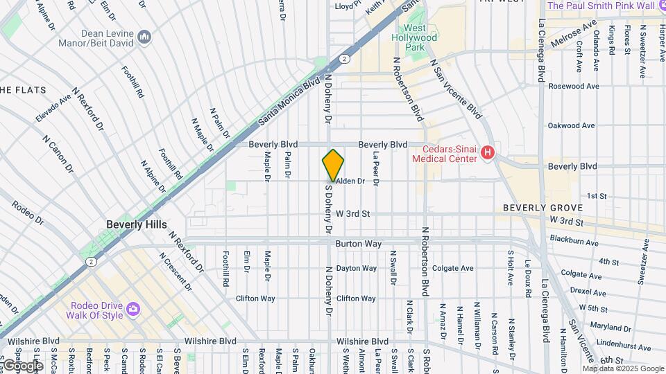 100 S Doheny Dr, Unit 211 Mapa y Detalles de la Ubicación