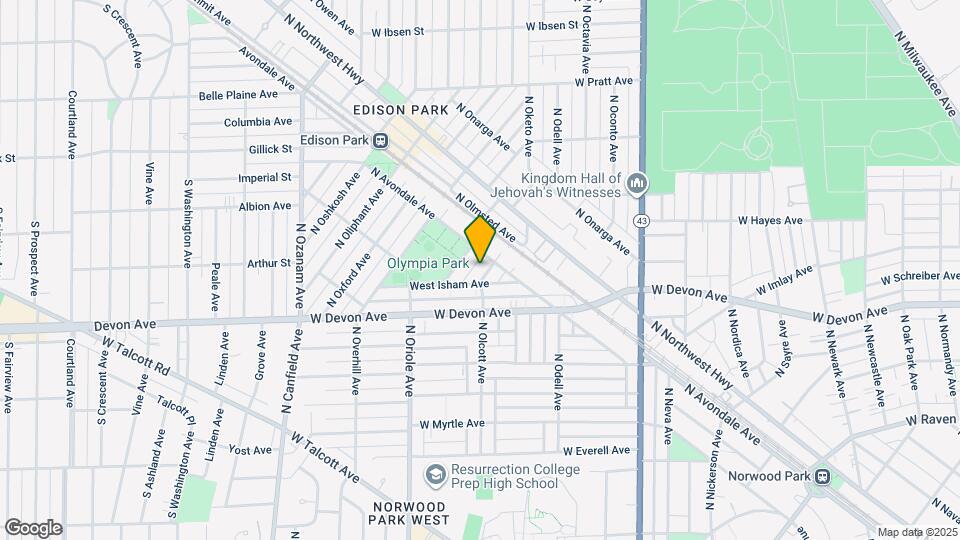 6444 N Oketo Ave Map and Location Details