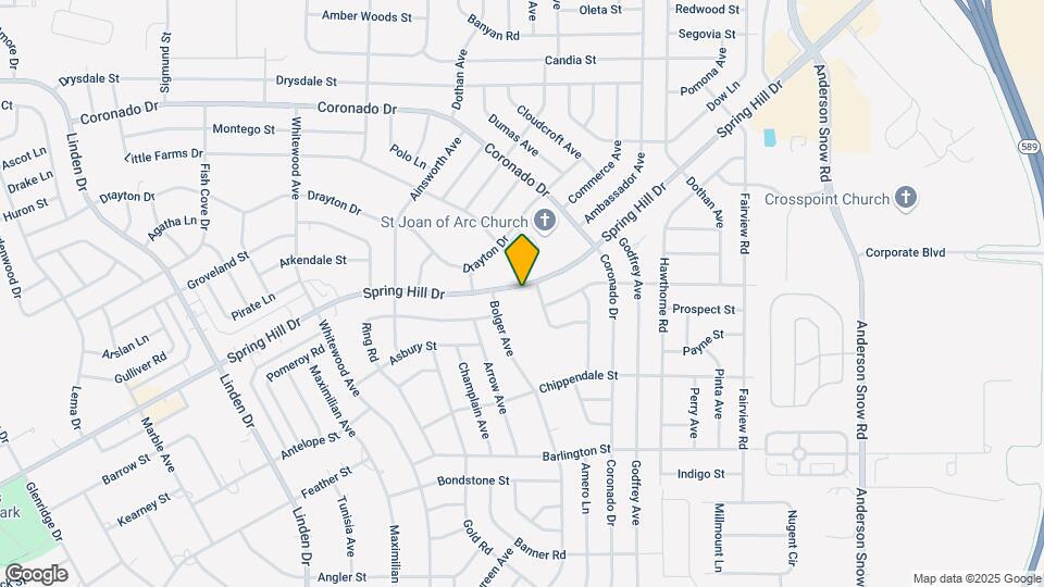 13434 Spring Hill Dr Map and Location Details