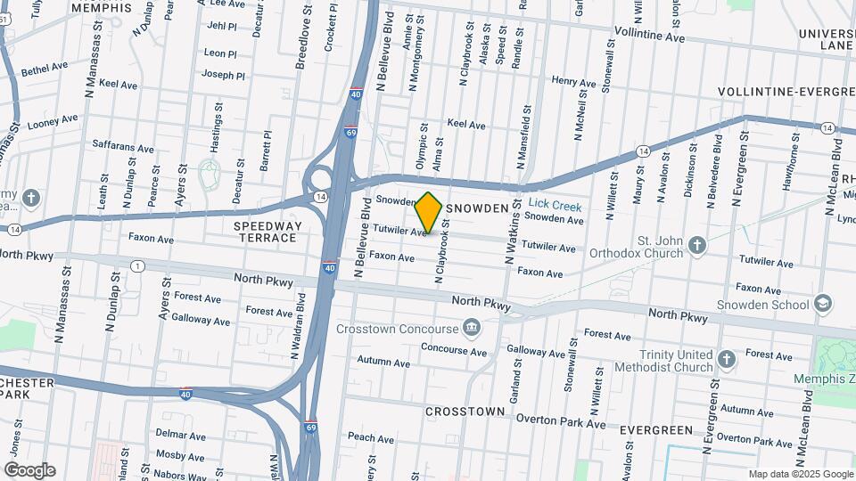 1275 Tutwiler Ave Map and Location Details