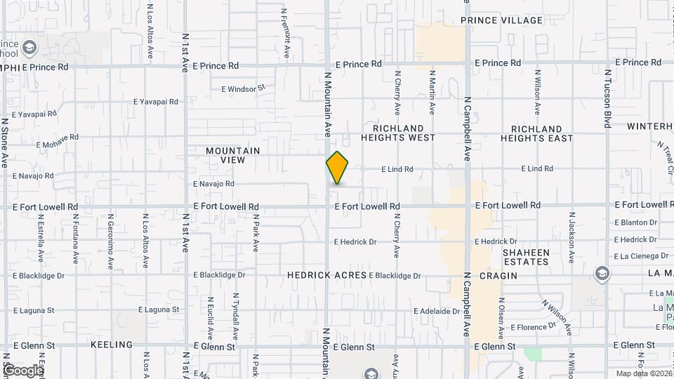 1339 E Fort Lowell Rd Mapa y Detalles de la Ubicación