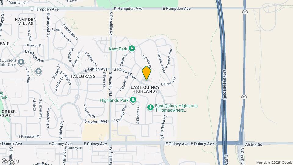 22150 E Mansfield Pl Map and Location Details