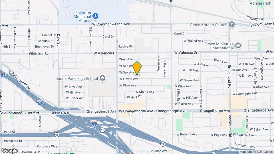 3509 W Flower Ave Mapa y Detalles de la Ubicación