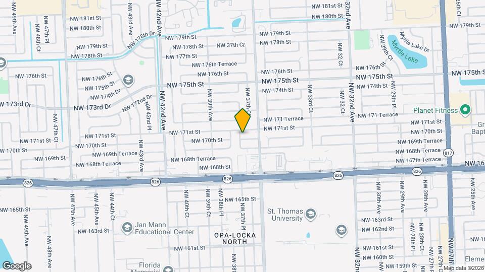 3751 NW 170th St Mapa y Detalles de la Ubicación