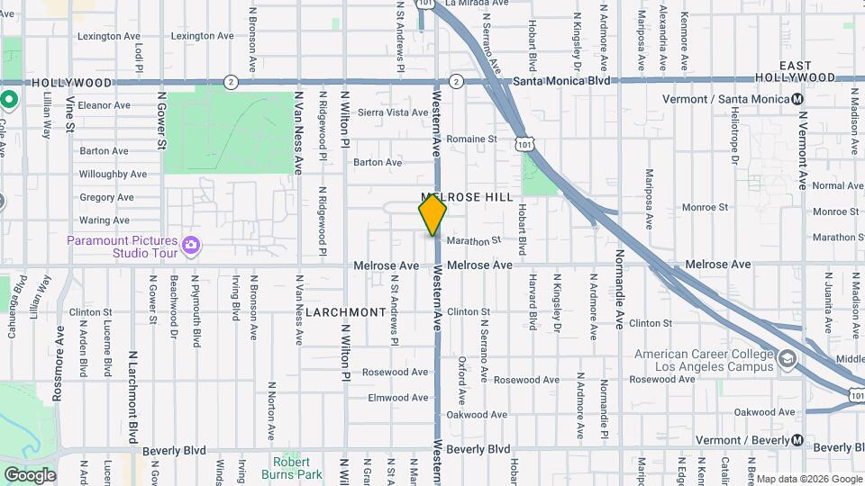 725 N Western Ave Map and Location Details