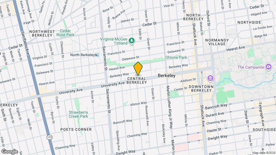 1709 University Ave Map and Location Details